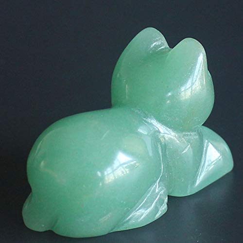 Generic Hand Carved Mixed gemstome Crystal cat Animal Figurine Animal Carving(Green Aventurine) Green Aventurine