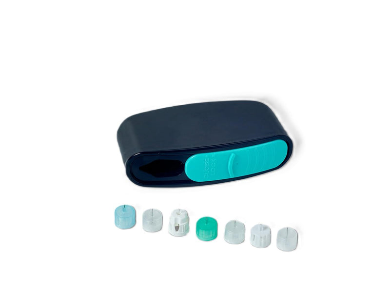 [Australia - AusPower] - 3-Pack Original Pocket Sharps Container for Diabetic Pen Needles & Test Strips | Compact & Portable | Small Sharps Containers for Home Use & Travel | Safe Bio-Hazard Lock | Black/Green Black/Green, 3-pack 