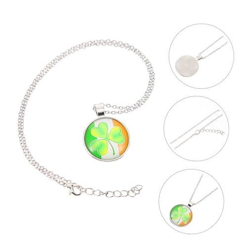 St Patricks Day Necklace for Women Lightweight Zinc Alloy Shamrock Pendant Necklace Unique Beautiful Design for St Patrick's Day Holiday Accessories