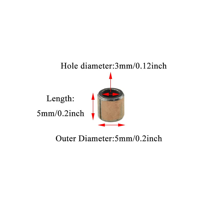 [Australia - AusPower] - Sleeve Bushing Bearing 3mm Bore x 5mm OD x 5mm Length Bronze No Oil Good Friction No Rattle Tight Secure Welded Seam Close Tolerances for Shock Eyelets Exhaust Header Bolts 3D Printed 10Pcs 3x5x5mm(Bronze)-10pcs 10 