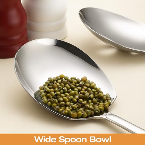 Extra Large Serving Spoons Set of 4-Piece, 11.7-Inch Silver Serving Spoon 18/8 Stainless Steel Serving Utensils for Buffet, Parties, Catering, Banquet - Dishwasher Safe (4-Pack, Silver) 4-Pack, 11.7"