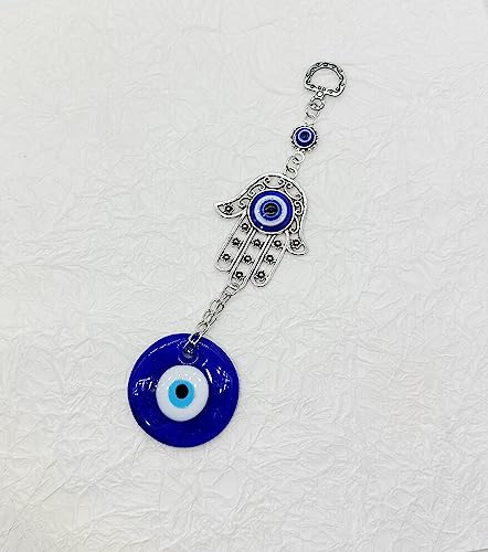 Fatima Hamsa Hand Turkish Blue Evil Eye Hanging Car Charm Ornament