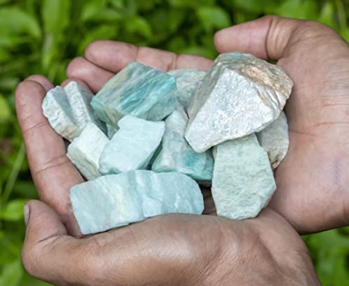 Crocon 1LB Amazonite Rough Bulk Rocks Natural Stone Spiritual Gifts Raw 1 Pound