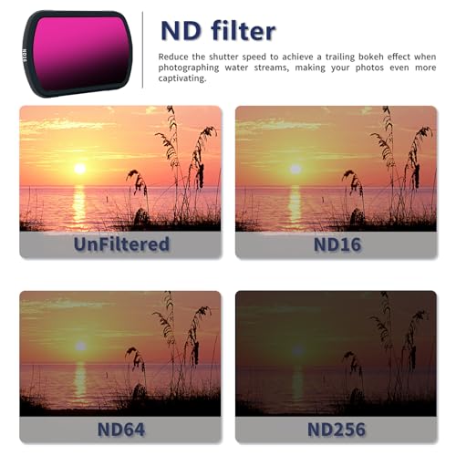 Magnetic Lens Filter Kit Compatible with DJI OSMO Pocket 3,4 Pack CPL ND16 ND64 ND256,Ultra Slim Frame & HD Optical Glass CPL+ND16/64/256