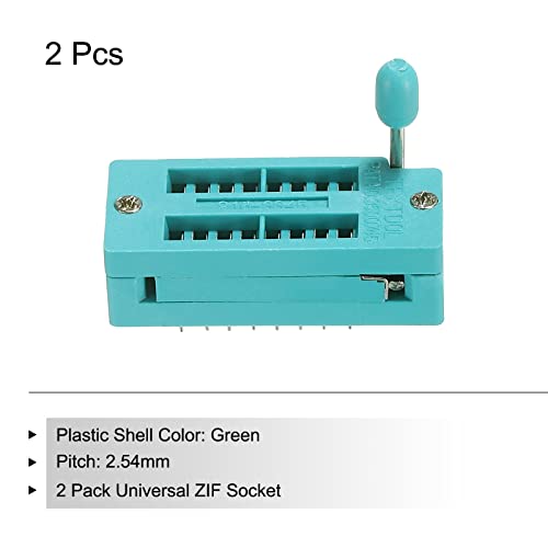 PATIKIL Universal IC Test ZIF Socket 16 Pin 2.54 mm Spacing Pack of 2