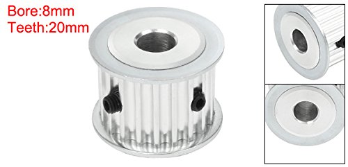[Australia - AusPower] - uxcell Aluminum 20 Teeth 8mm Bore 5mm Pitch Timing Belt Pulley for 20mm Belt 