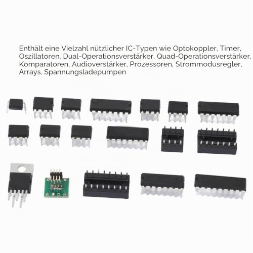 XL IC Chip Assortment Kit 150pcs Optocoupler Timer Oscillator Dual Opamp Quad Opamp with Plastic Storage Box Suitable for PC817 ICL7660S NE555 LM358