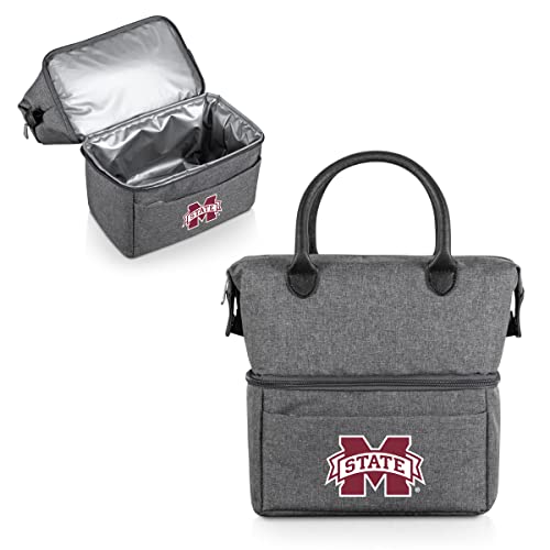 PICNIC TIME NCAA Urban Lunch Bag, Stylish Soft Cooler Bag, Expandable Insulated Lunch Box, Portable Cooler Lunchbox with Dual Compartment Design and Leatherette Handles Mississippi State Bulldogs