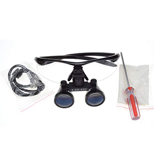 2.5x420mm Anti Fog Magnifier Portable Magnifying Glass Surgical Magnifier Magnifying Glass Black