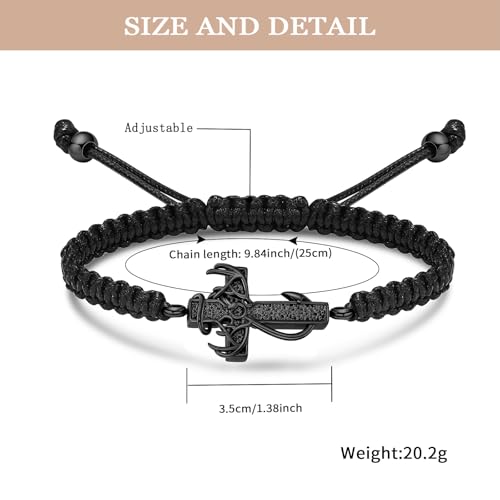 XSMZB Fish Hook Cross Urn Bracelet for Ashes of Loved One Deer Antler Keepsake Ash Bracelets Adjustable Cremation Jewelry Memorial Bangle Black