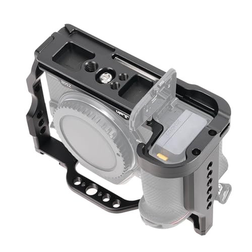 Hersmay Aluminum Z50 II Camera Cage Video Stabilizer for Nikon Z50 II Mirrorless Vlogging Camera Kit with Cold Shoe,Handle Locating Holes,Multiple 1/4" 3/8" Screw Holes