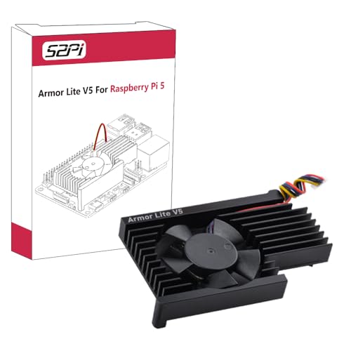 GeeekPi Active Cooler for Raspberry Pi 5, Armor Lite V5 Cooler with PWM Fan, Aluminum Heatsink for Raspberry Pi 5 2GB/4GB/8GB/16GB For Pi 5