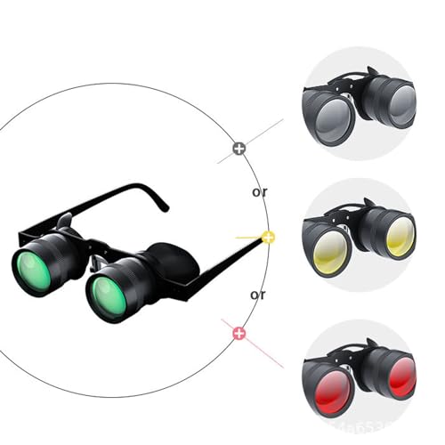 Zoom Optics Binocular Glasses, 3X Zoom Opera Glasses, Binoculars Glasses with Polarized Lens Handsfree Adjustable HD Optical Telescope Glasses for Fishing Bird Watching Black 10x