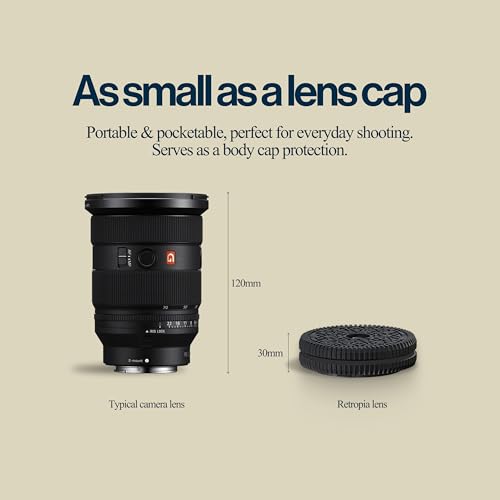 Retropia Repurposed Disposable DSLR Camera Lens | Unlimited Instant Film-Look Photos | Compact Pancake Lens, 32mm Focal Length & Fixed f/11 Aperture (Canon EF/EF-S DSLR Compatible) Canon EF-S