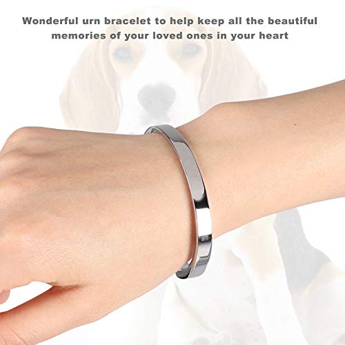 HEEPDD Memorial Urn Bracelet for Ashes Stainless Steel Keepsake Cremation Jewelry Adjustable Urn Bracelet for Women Men Remembrance Ashes Bracelet