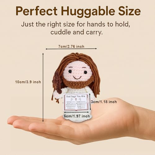 Jesus Crochet Doll Baptism Christian Gifts for Women Men Senior 2027 Gift