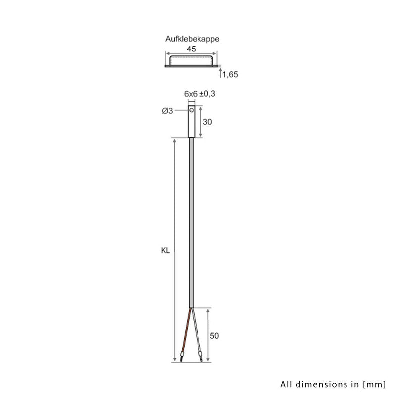 [Australia - AusPower] - iOVEO 048OF02202 PT1000 Surface Sensor with Self-Adhesive Protective Cap, Temperature Sensor, Probe, PVC Cable, 2 Metres 2 Meter 