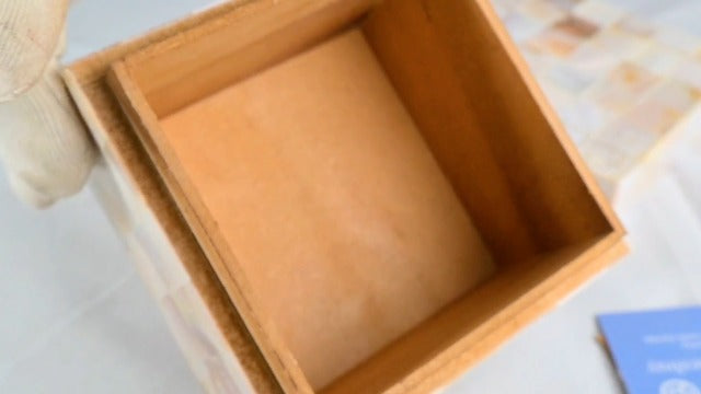 collectiblesBuy Handmade Natural Mother Of Pearl Inlay Decorative Jewelry & Storage Box Square Geometric Design