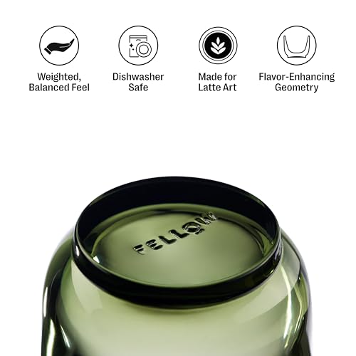 Fellow Pirch Cappuccino Cups 6.5 oz, Set of 2, Weighted Glass - Woodland 2 count