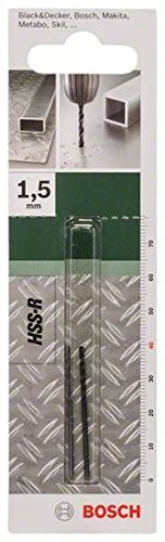 Bosch Accessories Metal Drill Bit HSS-R Rolled Pack of 2 Diameter 1.5 mm 1,5 mm