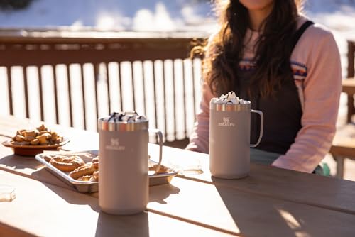 STANLEY Stay-Hot Camp Mug 24 oz | Press Fit Drink Through Lid | Cup for Coffee, Tea and Drinks | Insulated Stainless Steel Coffee Mug | BPA-Free | Ash 2.0 24 Ounces