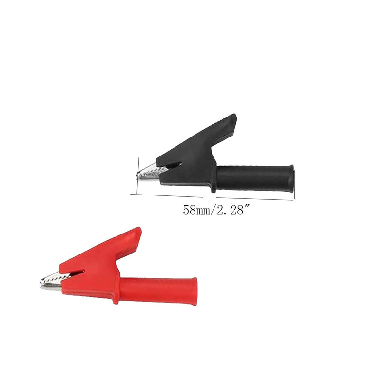 [Australia - AusPower] - 5sets Insulated Mini Test Alligator Clip 4mm Red Black Insulated Safety Multimeter Test Leads Alligator Clips Plug Connectors Heavy-Duty Insulated Alligator Clips 