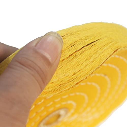JUNLIXN 8-inch yellow cotton buffing wheels, 2-piece set with 5/8-inch arbor holes