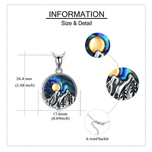 YAFEINI Urn Necklace for Ashes Sterling Silver Mountain Cremation Memorial Jewelry for Women Men