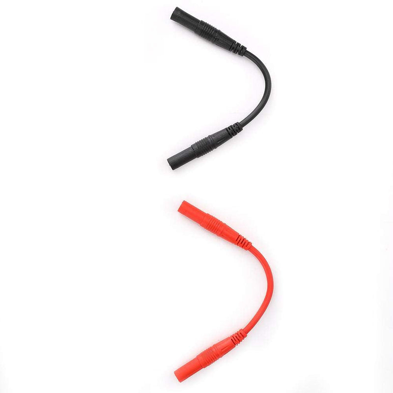 [Australia - AusPower] - 10cm 4mm Test Cable Banana Plug Multimeter Probe Test Cable Female Head Test Probe Cable Wire Cable Banana Plug Test Wire Extension Cable (Black and Red) 
