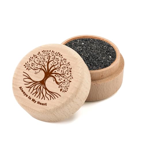 Small Wood Urn for Human Ashes, Tree of Life Wooden Box Urns for Ashes - Biodegradable Cremation Urns for Human Ashes or Pet Ashes, Pet Hair Keepsake Box