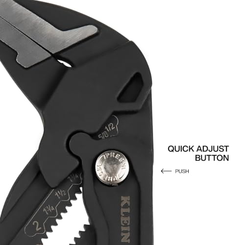 Klein Tools D53110 10-inch compact plier wrench with adjustable smooth jaws and high-leverage handle