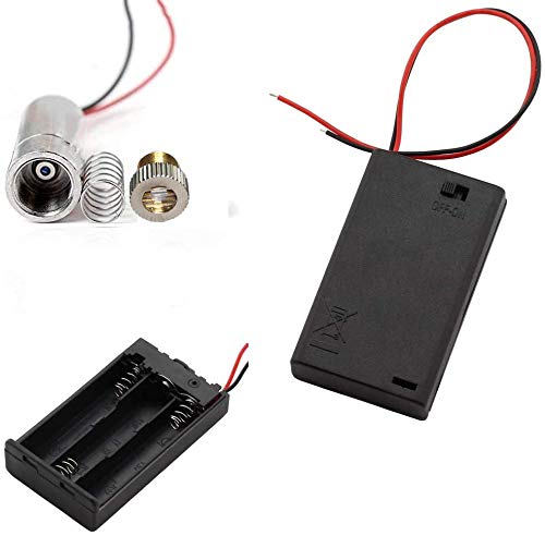 CTRICALVER 1 x 405nm 3-5V Purple Laser Line Module Diode w/Driver Plastic Lens + 1 x AA Battery Holder