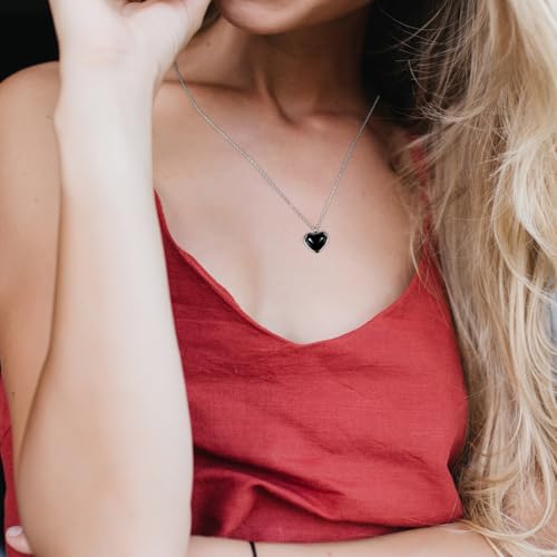 Crystal Necklace for Women Obsidian Tourmaline Pendant 11.81 Inch