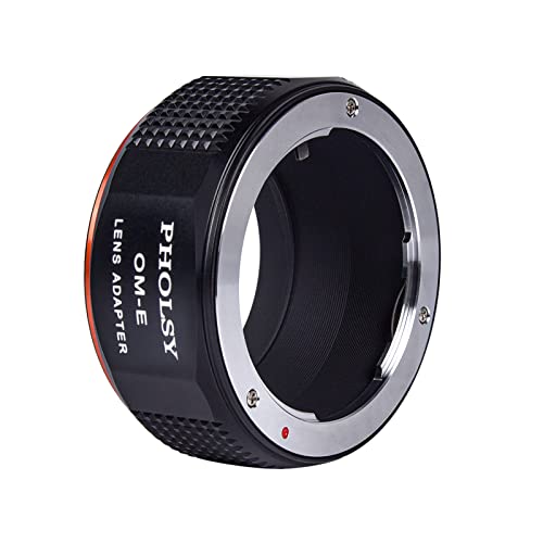 PHOLSY Lens Mount Adapter Manual Focus: Compatible with Olympus OM Lens to Sony E (NEX) Camera Body Olympus OM to Sony E