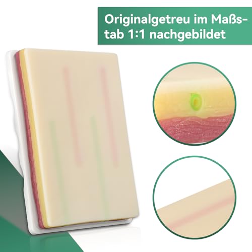 Venipuncture IV Injection Training Pad Model with 4 Embedded Veins and 3 Layers of Skin for Medical Students, Doctors, Nurses, Practice Doctors