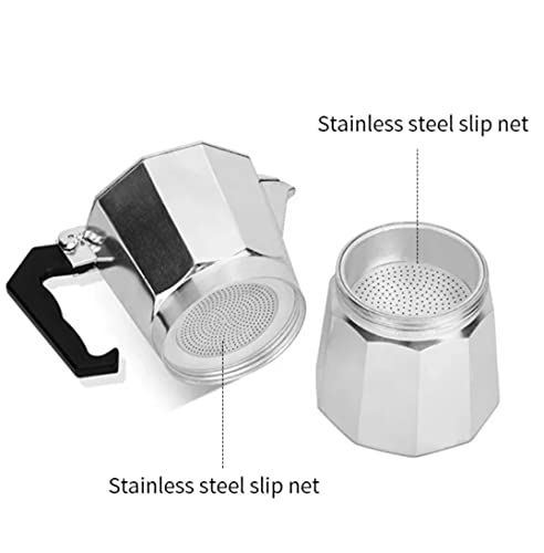 Aluminum Espresso Stovetop Coffee Maker Silver 1 Cup Moka Pot Cuban Coffee Maker (Brandello Express)