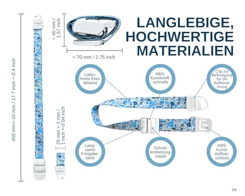 Blue Cartoon Cat Pattern Medical Tourniquet with ABS Plastic Buckle Latex Free Elastic Band Perfect for Doctors, Nurses, Students and Paramedics