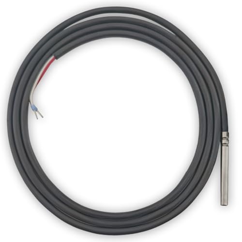 PT1000 Temperature Sensor with 7 Metre Silicone Cable | Up to 200°C | Temperature Sensor Sensor Cable Sensor Solar Sensor | Made in Germany 7m Silikon-Leitung