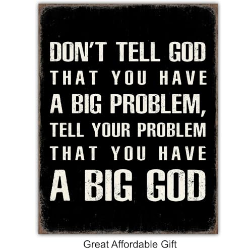 spiritual Religious Scripture Wall Art - masculine Christianity - Christian Gifts for Men, Man cave Home Decor - Catholic Gift - Inspirational Motivational poster - God Wall Decor - Faith Decoration