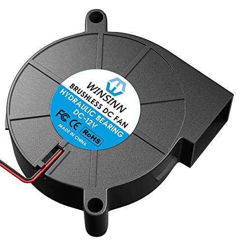 WINSINN 50mm Blower Fan 12V 5015 Hydraulic Bearing 50x15mm Turbine Turbo - High Speed (Pack of 4Pcs) 5015 12V