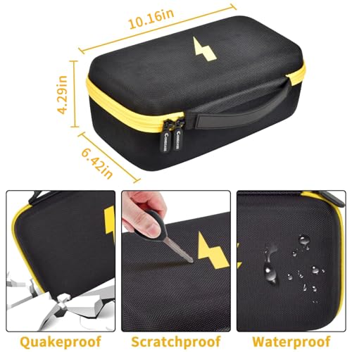 Comecase hard multimeter case in black and yellow with pocket for Fluke 87V MAX, 87V, 88V, and 179 with holster