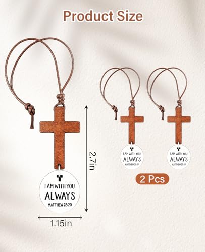2PCS Cross for Car Mirror Hanging, Christian Gifts for New Driver Men Women, Rearview Hanger Cross Ornament Rear View Mirror Accessories