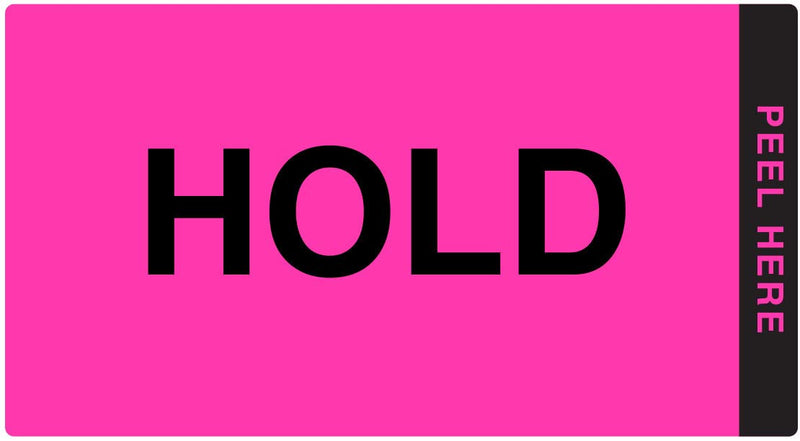 ChromaLabel Fluorescent Pink and Yellow Double Layer Quality Control Label, Imprinted: Hold, Released, 25 per Pack, 2.88 x 3 Inch 2" x 3"