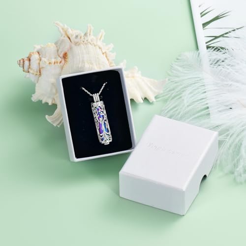 Yinplsmemory Tree of Life Cremation Jewelry Urn Necklace for Women Rainbow