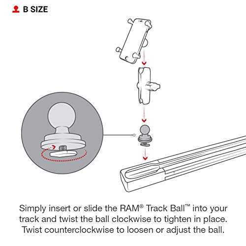 [Australia - AusPower] - RAM Mounts Track Ball with T-Bolt Attachment RAP-B-354U-TRA1 with B Size 1" Ball 