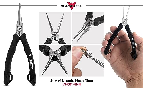 VAMPLIERS 5.5" Mini Precision Needle Nose Pliers Made in Japan ESD Safe 5.5" Needle Nose Pliers