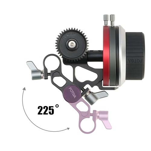 FOTGA Mini Follow Focus with A/B Stops & 15mm Rod Clamp, Gear Ring Belt & Extension Arm KIT for DSLR/Mirrorless Camera, Camera Cage Rig