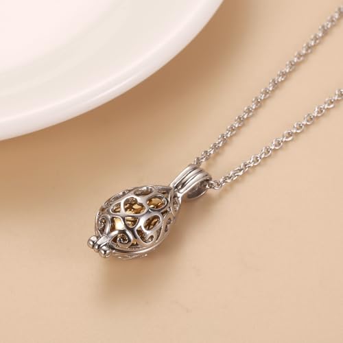 Dog Paw Stainless Steel Cage Cremation Locket Necklace Hold Pet Ashes Keepsake Memorial Urn Jewelry For Women Men With Gold