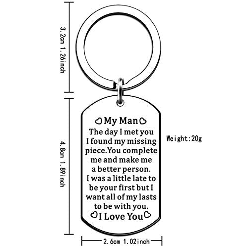 JMIMO My Man Keyring Gifts for Boyfriend Husband Birthday Anniversary Valentine Day Present for Men