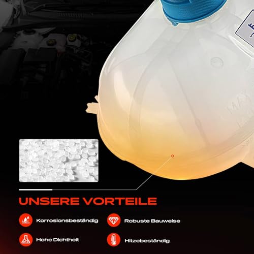 Frankberg 51956876 Coolant Expansion Tank with Lid | Compatible with 169, 500 C 312_, KA RU8, 500 C 312, 500 312_
